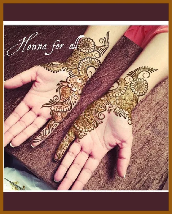 Minimal Front Hand Mehndi Design With Floral Wrist Pattern